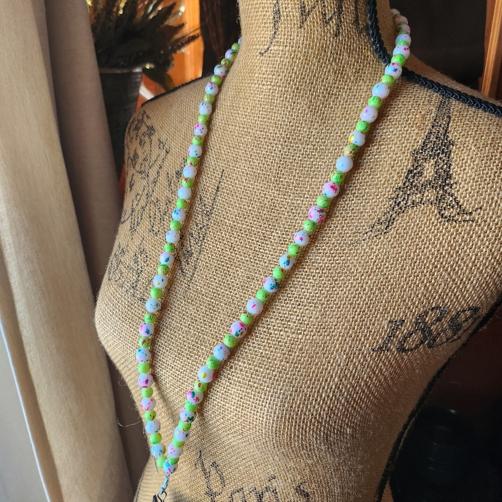 Colorful Beaded Laynard Necklace - Picture 3 of 3